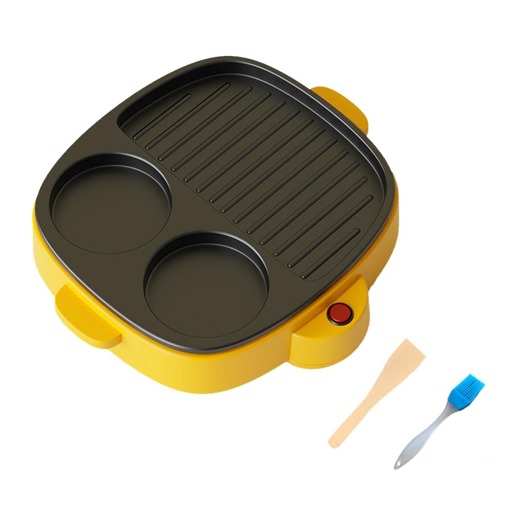 Tassteen Breakfast Machine Multifunction Non-Stick Hotpot Small Flat Electric Frying Pan Food Steamer Steak Frying C US Plug