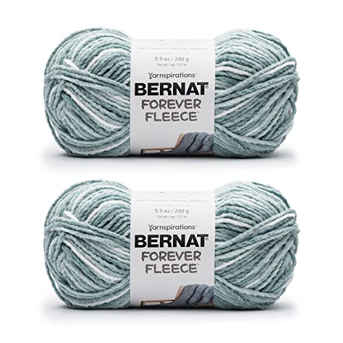 Image of Bernat Forever Fleece Peppermint Yarn - 2 Pack of 280g /9.9oz - Polyester - 6 Super Bulky - 194 Yards - Knitting /Crochet