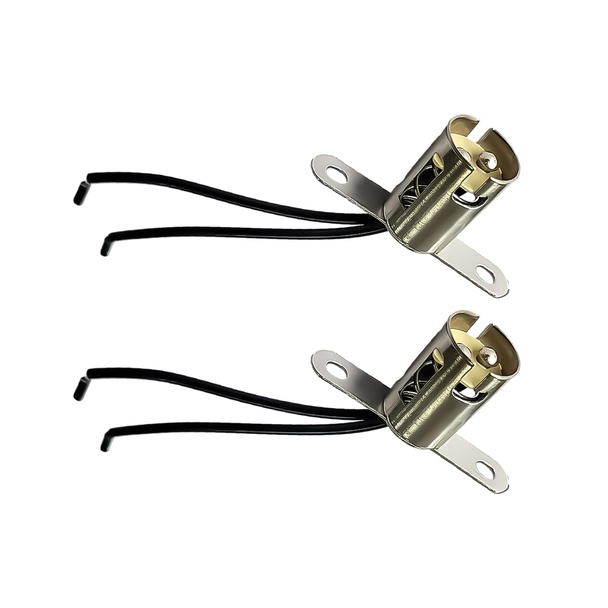 2PCS Car Light Bulb Socket, BA15D LED Light Bulb Socket Holder, Vehicle Light Lamp Bulb Socket Adapter with Wire Connector, Car Accessories for SUV Truck (Long Bracket)