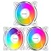 novonest ARGB LED 120mm Ventilatori di Raffreddamento Silenzioso per PC PC, Scheda madre inviabile 5V Sync/Controller RVB, Velocità Ventilatore/Velocità LED regolabile, N206-3