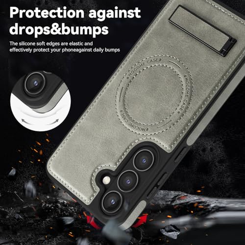 Image of Lunivop for Samsung Galaxy S24 FE Case 6.7 inch PU Leather Gray