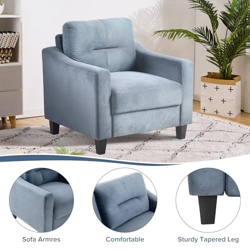 Sillón Plegable Terciopelo Gris Azul miniatura 5