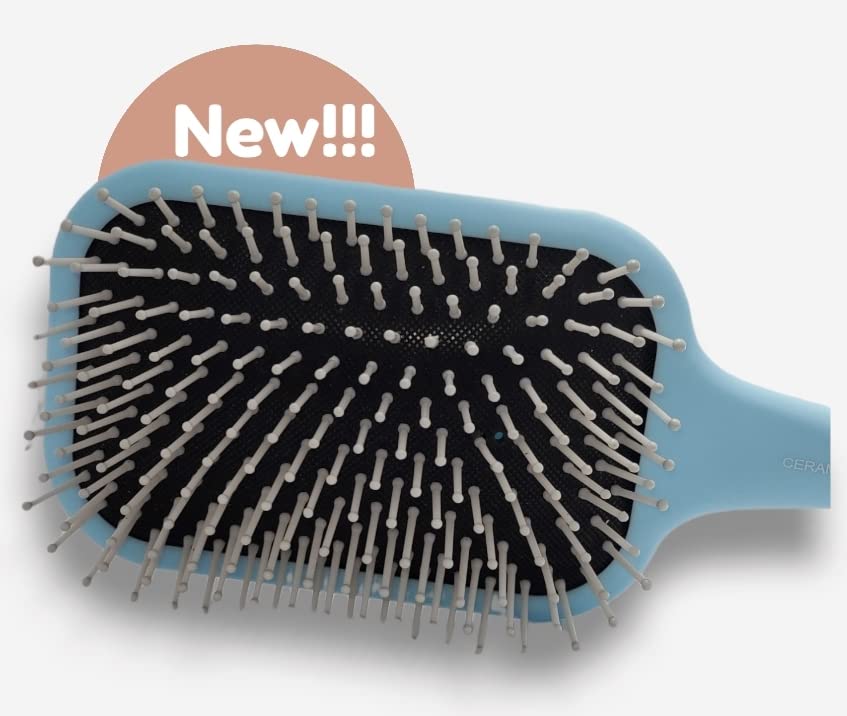 iBeauty™ Paddle Brush (Nylon Pins for Increase Blood Flow to Scalp) - Matte Blue