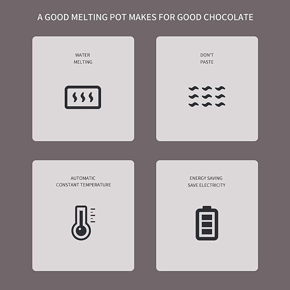 600W Electric Chocolate Melting Commercial Electric Chocolate Heater 1000W Digital Control Two Pan Electric Chocolate Melter for DIY Home Restaurant Bakery