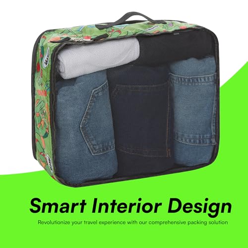 Ninja Turtles Packing Cube Set - Leonardo, Raphael, Donatello, Michelangelo - TMNT 5 Piece Packing Cube Travel Essential - Luggage Organizer Set - For Kids,Teens, Adults3