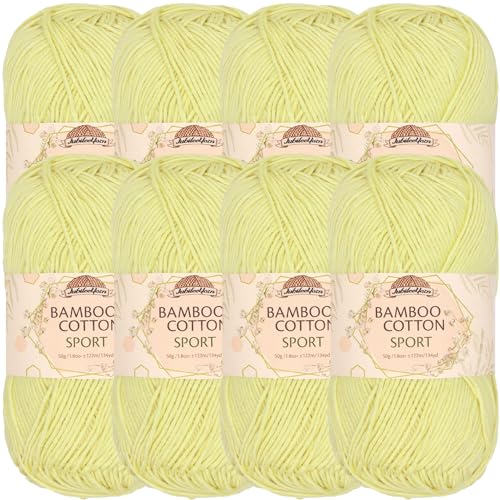 Image of JubileeYarn Bamboo Cotton Sport Yarn - 50g /Skein - Eggnog - 8 Skeins