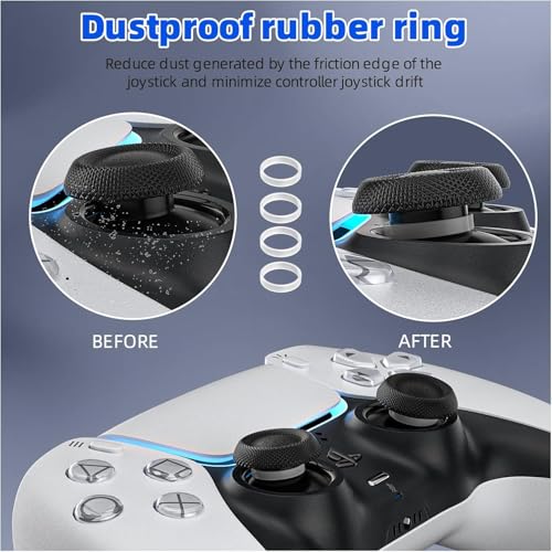 Image of Meyaar for PS5 Controller Cover Case, Anti-Slip Silicone Cover Skin Compatible with PS5 Dual Sense Controller with Thumb Grip Caps, Controller Sticker (Light Grey Anniversary)