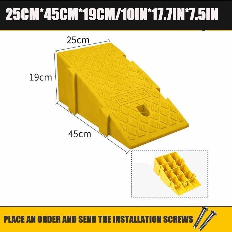 Kanduo Rampa podjazdowa Podjazd dla wózków inwalidzkich, z tworzywa sztucznego, Mata antypoślizgowa na podjazd(Giallo,10in*17.7in*7.5in)