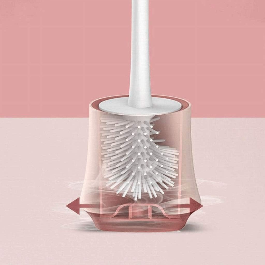 Toilet Brush Corner Designed with Ergonomics Resist and Rust Water-Saving Automatic Air-Drying Toilet Brush