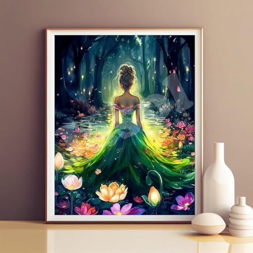 Image of Jasol Diamond Painting Kit, 40x30 Cms, Full Drill, 5D Crystals, Home Wall Decor Gift Set (Fire Fly Girl M45615)