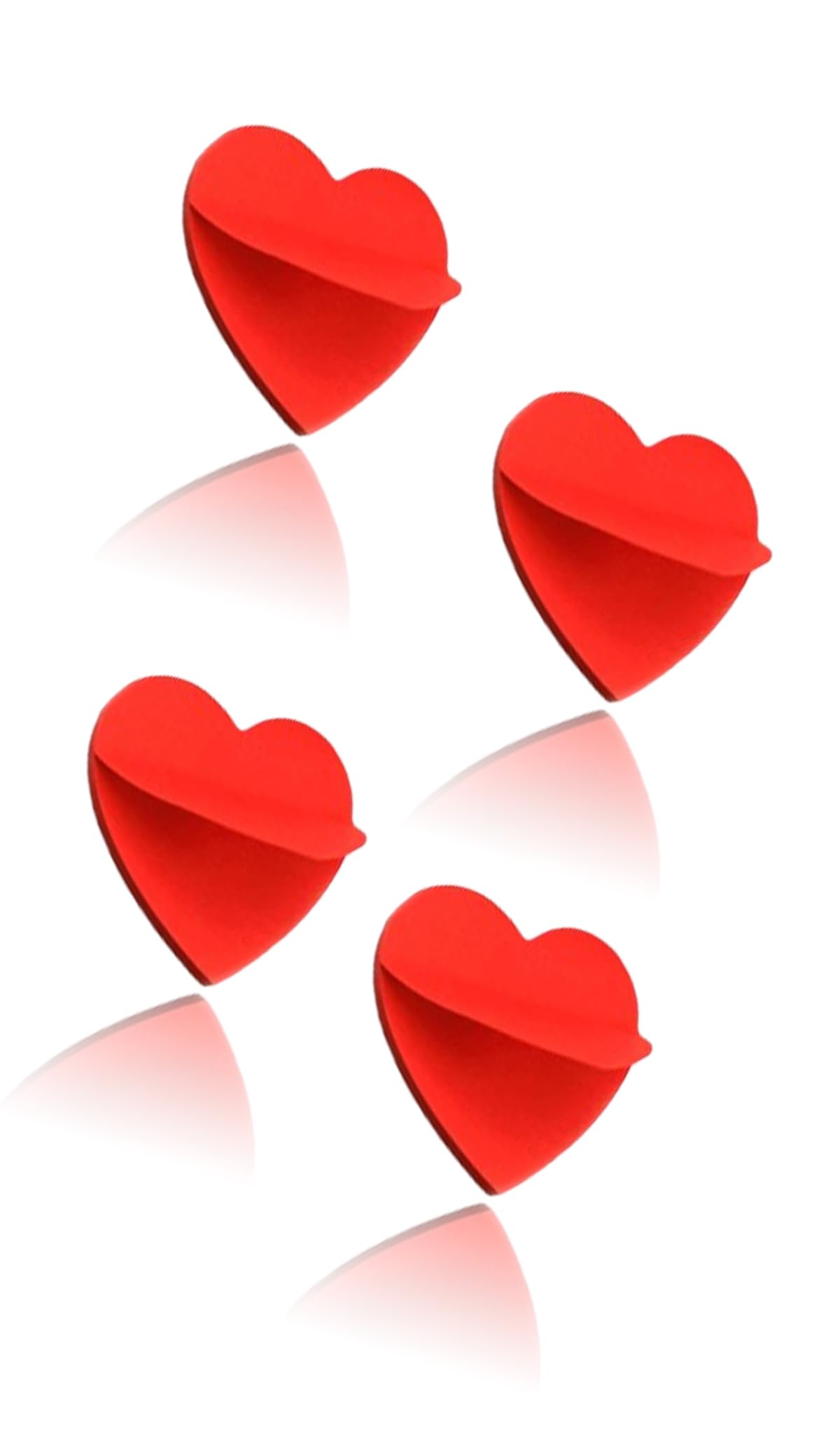 Sweet seven Red Heart Shaped Sticky Notes - 4 Pack | Cute and Self-Stick Memo Pads for School, Office, Women, and Valentine's Day