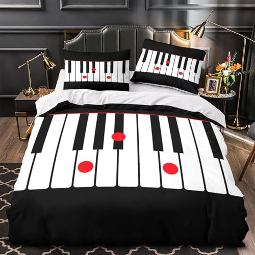 Housse de couette touches de piano hypoallergique sans plis - 2