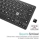 Arteck Kabellose Tastatur, Deutsches QWERTZ Layout Kompakte USB 2,4 GHz Mini Kabellos Tastatur mit Multimedia-Tasten, Kompatibel mit PC, Notebook, Laptop, Windows 11, 10, 8 Schwarz