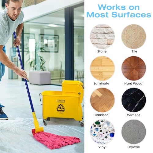 Image of Matthew Cleaning Microfiber Tube Mop(Large,Red,3Pack) Heavy Duty Mop Head Replacement,Excellent Absorbency,Premium launderability,Reusable,Loop end for Home,Commercial and Industrial Use