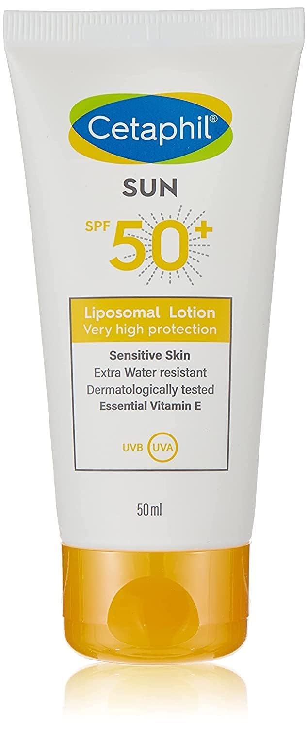 CetaphilSun Liposomal Lotion SPF 50+, Face & Body Moisturizer Sunscreen for Sensitive Skin, Very High Protection and Extra Water Resistant, Dermatologist Tested, Unscented, 50ml