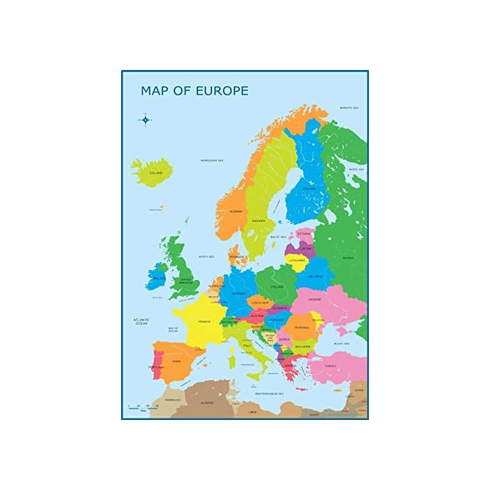 Buy Map of Europe Learn Childrens Wall Chart Educational A3 (30cm x