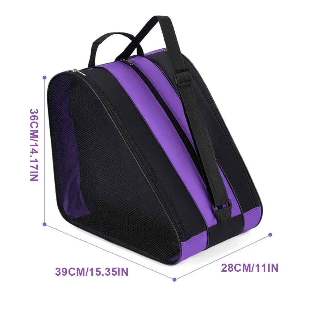 Borsa per pattini a rotelle, scarpe da ghiaccio, tessuto Oxford, scarponi sci e neve, multiscomparto, tracolla per pattinaggio sul per sport