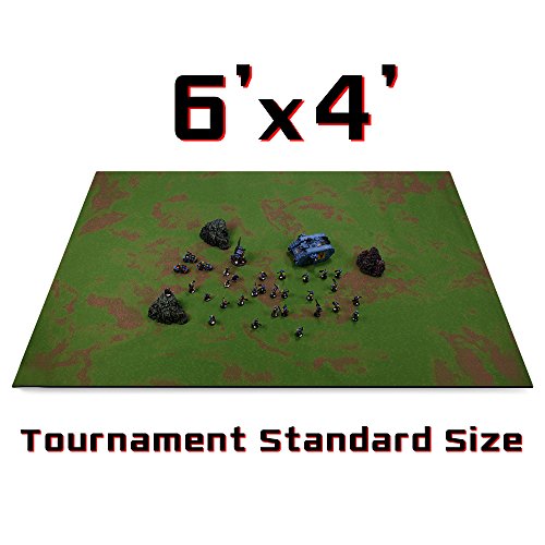 Stratagem 6' X 4' Open Field Grass Terrain Neoprene Tabletop Battlemat With 1.25" Hex Grid And Carrying Case #TOP2