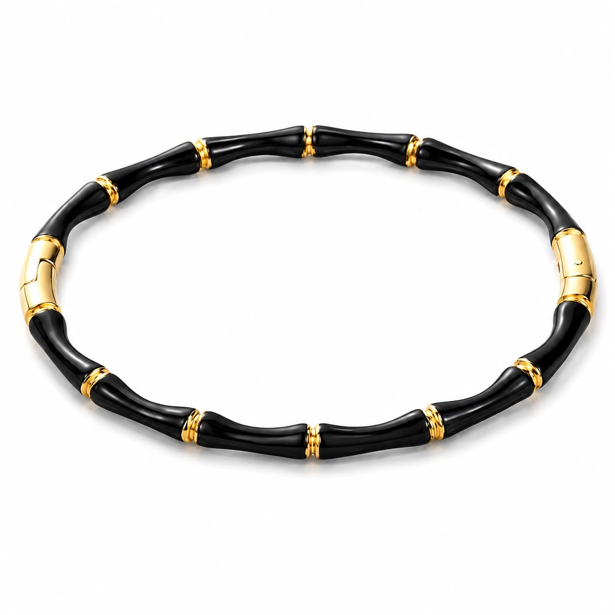 ziwara Black Bamboo Evil Eye Gold Plated Cuff Bracelet for Women | Nazar Bangle | Stainless Steel | Waterproof & Anti-Tarnish Jewelry | Nazar Battu Bracelet for women-picture-29