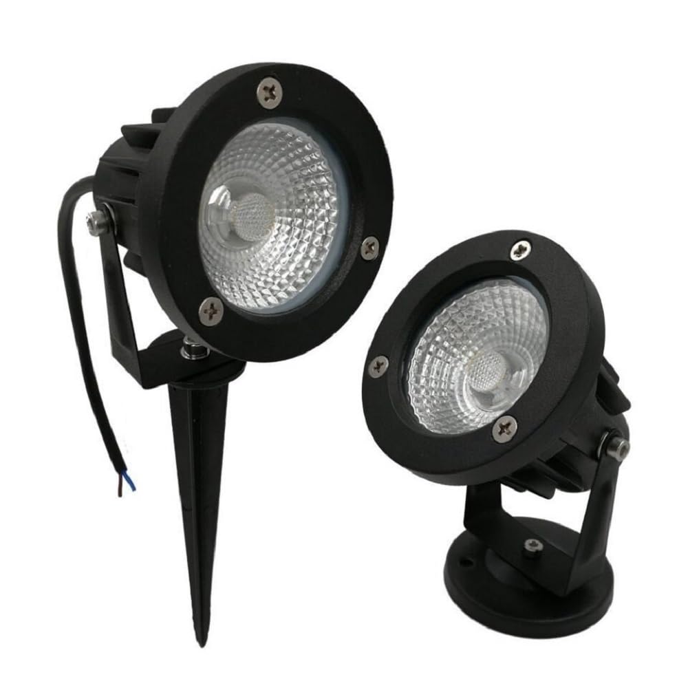 NOAMED 4pcs/lot 75mm 7w/10w COB In-Ground Light Floor Light Mud Light Pin/Disc Bottom 12v/85-265V Garden Spotlight (Size : AC85-265V 7w Green)