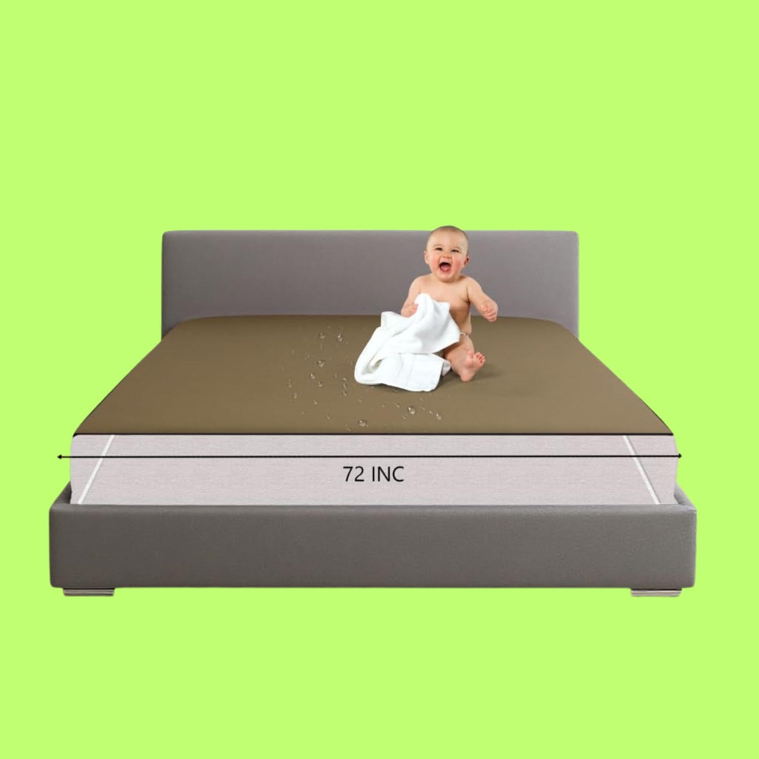 Light Brown Waterproof Mattress Protector Soft Cotton Terry King Size Mattress Cover-image-24