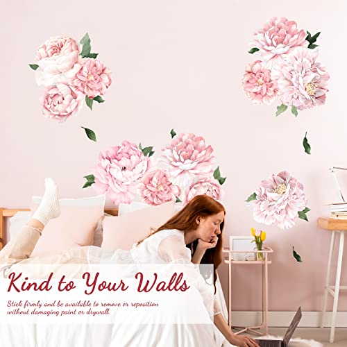 Vinilos Decorativos Florales Peonia Rosa Grande para Pared miniatura 6