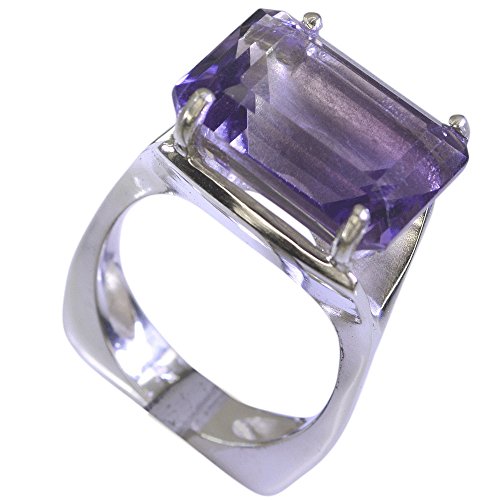 Bague améthyste naturelle argent 925 rectangle cadeau idéal femme