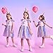 VIKITA Little Girl Dress Summer Short Sleeves Party Tutu Dresses for Girls 3-7 Years, Knee-Length (SH4871, 6T)