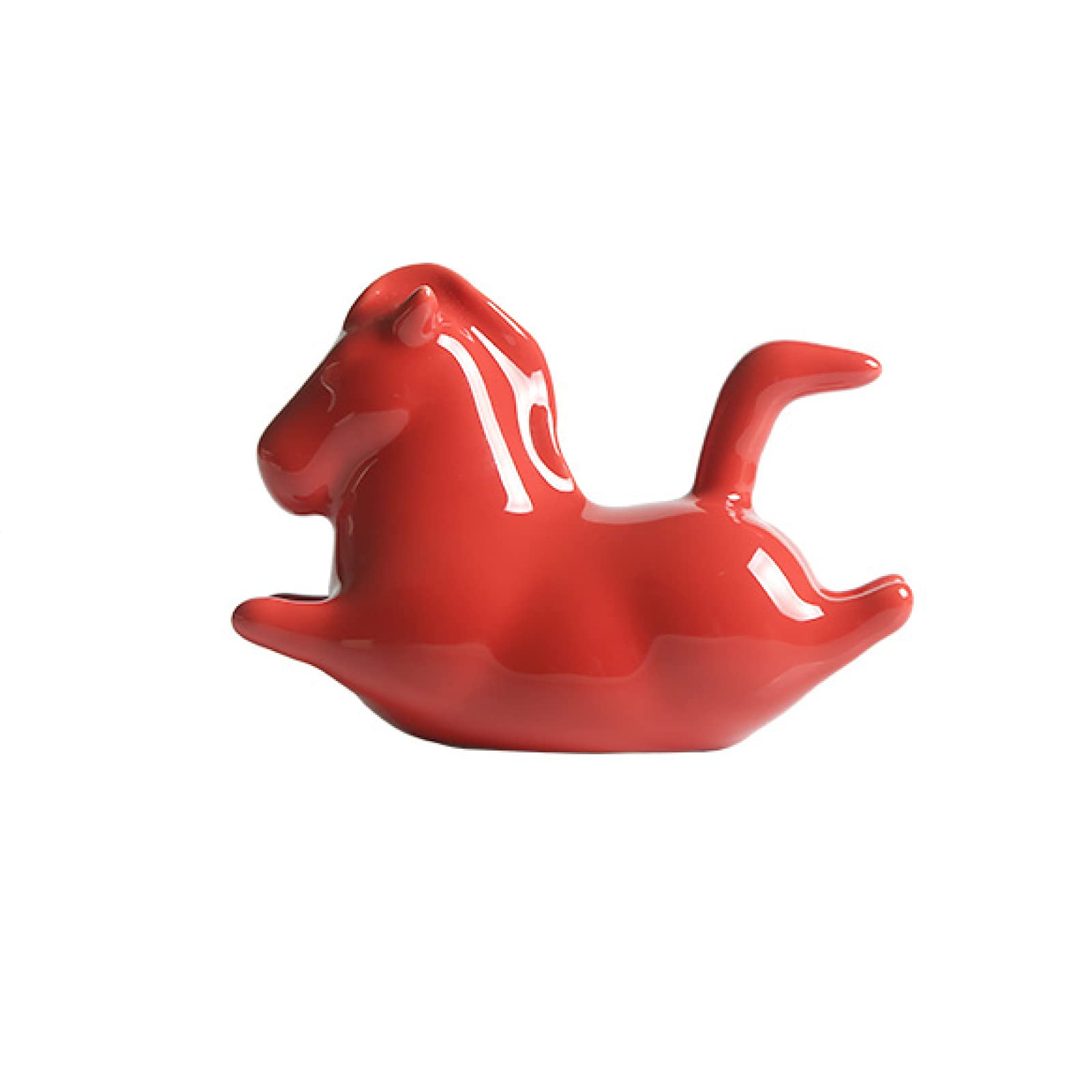 Poney rouge en céramique pour illuminer votre salon et votre chambre