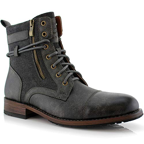 Polar Fox Kanye MPX808578 Mens Casual Cap Toe Boot Motorcycle Zipper Boots Men