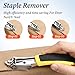 2 Pack Staple Remover, Heavy Duty Staple Puller Tool Upholstery and Construction Strength Staples Puller Removing All Kinds of Staples for Furniture, Carton, Floor (Orange + Yellow)