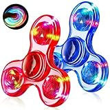 Fidget Spinner 2 Pack, Light up Sensory Fidget Toys Adults Kids 4-8-12 with Autism ADHD, Kids Easter Basket Stuffers Easter Egg Fillers Glow Anxiety Toys Stress Relief Teen Boy Gifts, Classroom Prizes