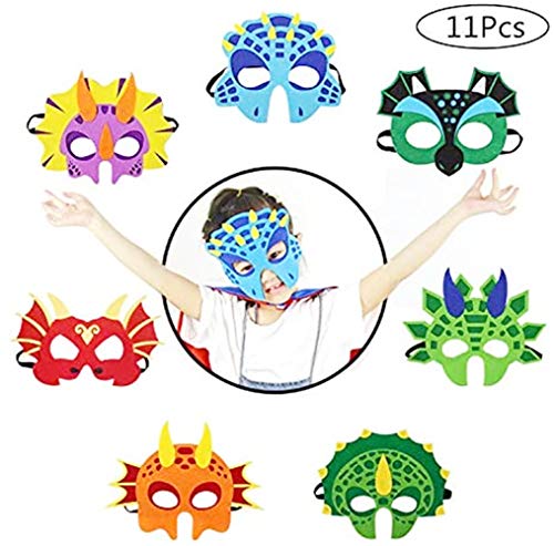 BJ-SHOP Dinosaurier Masken,Dino Masken Cosplay Party Masken Halbmasken Halbe Augenmasken fur Kinder Party Taschen Fullstoffe