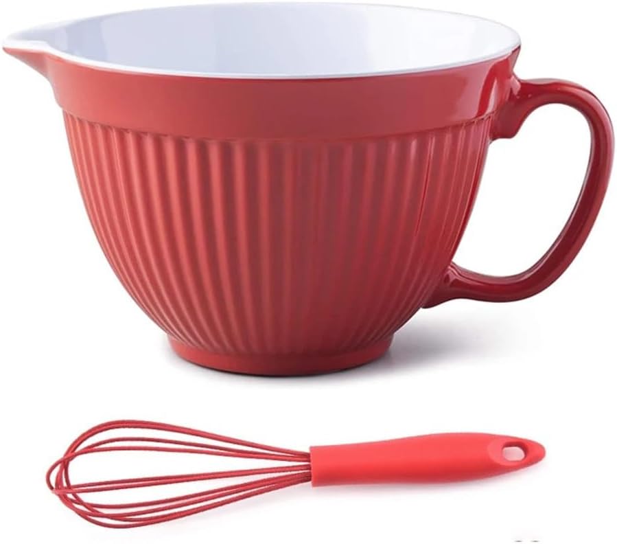 Minamine Mixing Bowl Set Vegetable Fruit Salad Handle Whisk Kitchen Baking Must Prevent Skid