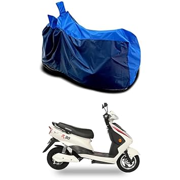 EGAL Water Resistant/Dustproof Two Wheele Bike Body Cover Compatible for Okinawa R30 Electric Scooter Indoor/Outdoor and Parking with All Varients Full Body Protection (Colour-Navy/Blue)