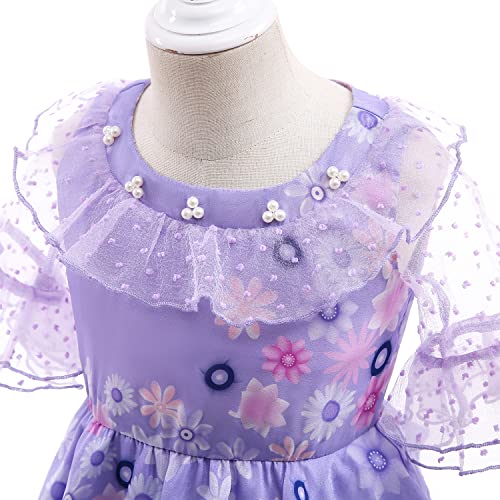 Image of Encanto Dress Costume for Girls Mirabel Dress Up for Kids Toddler Isabella Halloween Costume Outfits Cosplay