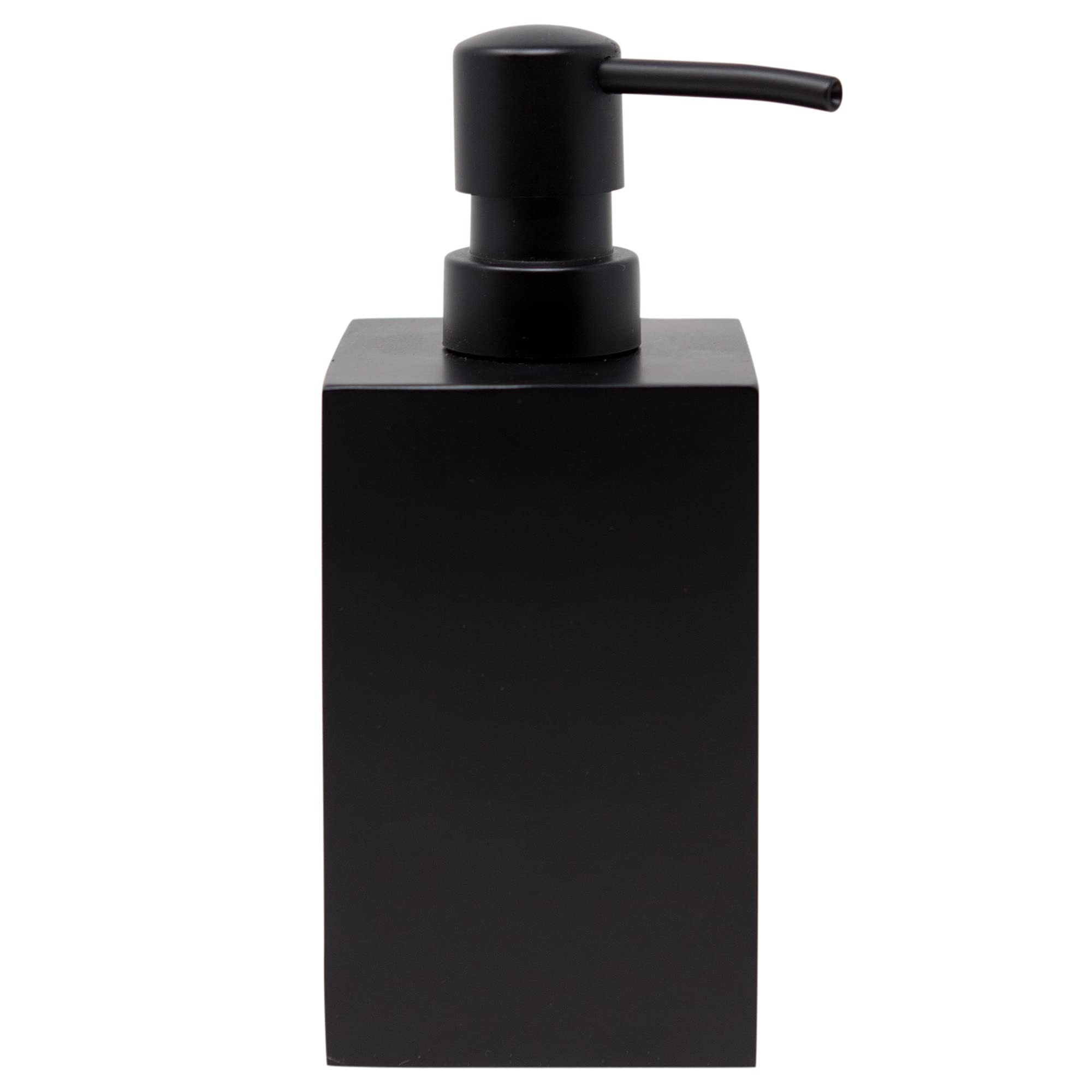 Matte Black Soap Dispenser for Bathroom, 15oz Square Rustproof Liquid Hand Dish Soap Dispenser Pump for Kitchen Sink, Countertop, and Bathroom