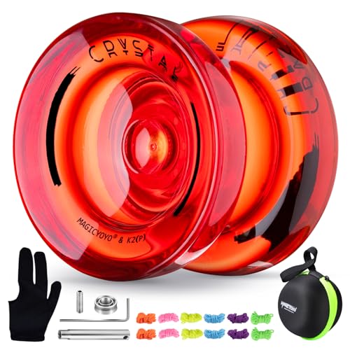 MAGICYOYO K2 Finger Spin Yoyo Professional, Responsive Yoyo for Kids 8-12, Dual Purpose Trick Yo yos for Adults with KK Bearing, Yo-yo Strings, Yo yo...