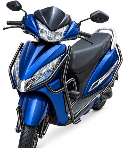 Image of Crash Guard for Hnoda Activa 125 BS6| Heavy Duty Front & Rear And Side Body Protection Guard with Sliders | Black Safety Guard for Scooter