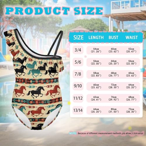 Swimsuits for Girls 3-14 One Shoulder Ruffle Bathing Suit Beach Kids One Piece Swimwear Summer Outfits4