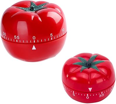 Ciieeo 2pcs Red Tomato Shaped Cooking Timer Kitchen Timer Mechanical Countdown Tool with Adorable Look and Convenient to Use for Cooking and Baking Tasks