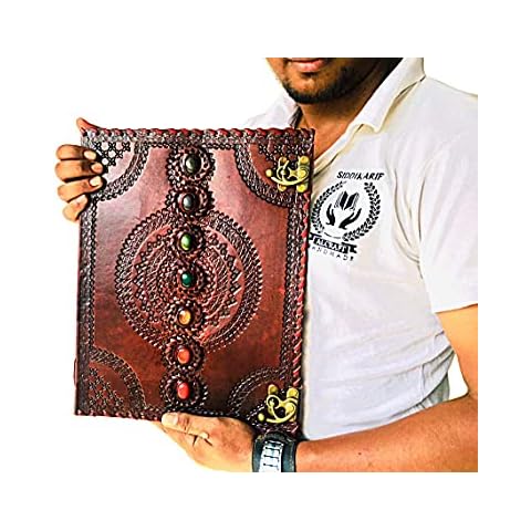 ALCRAFT Handmade Leather Diary with Seven Chakras Cover