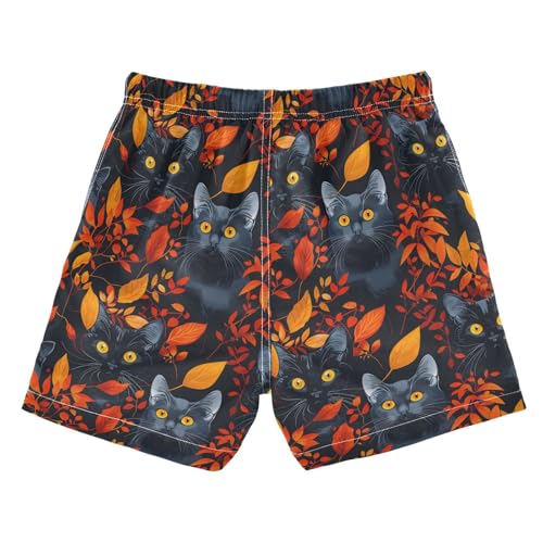 Black Cats Autumn A Boys Swim Trunks Toddler Shorts Swimwear Boardshorts2
