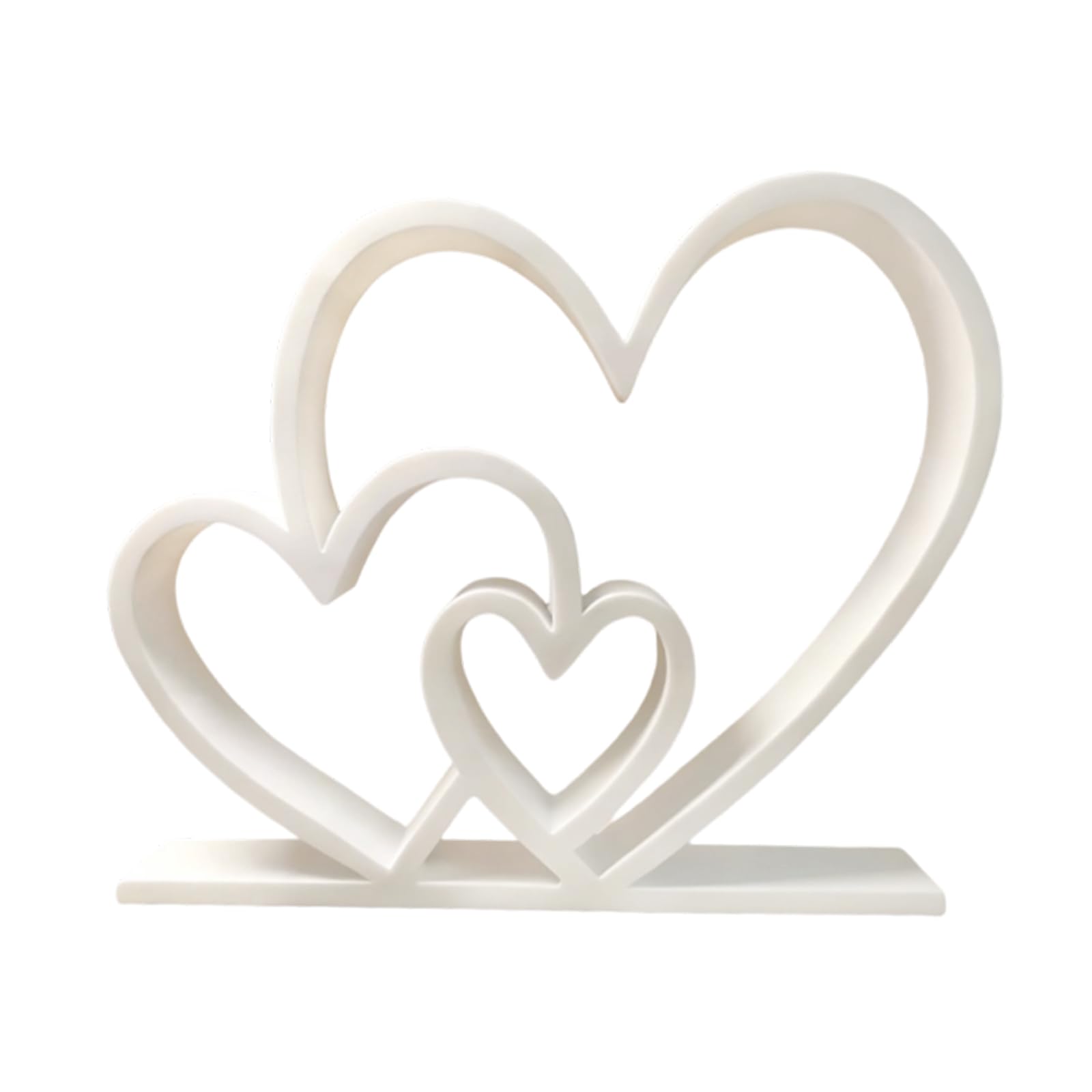 Aesthetic Love Statues Heart Sculpture Centerpieces 3D Printed Heart Figurines Ornament Valentine Decoration for Wedding Love Statues and Sculptures