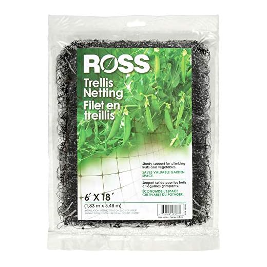 Ross Trellis Netting (Support for Climbing, Fruits, Vegetables and Flowers) Black Garden Netting, 18 feet x 6 feet
