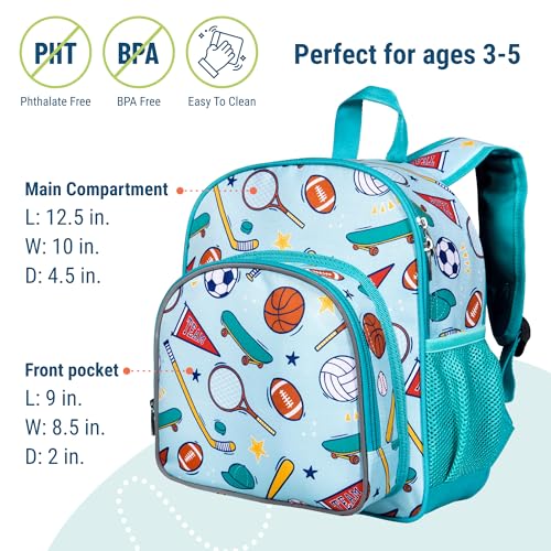 Image of Wildkin 12 Inch Toddler Backpack for Kids, Team Spirit