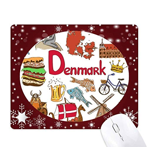 Tapis de souris Danemark flocon de neige, le cadeau idéal pour le bureau