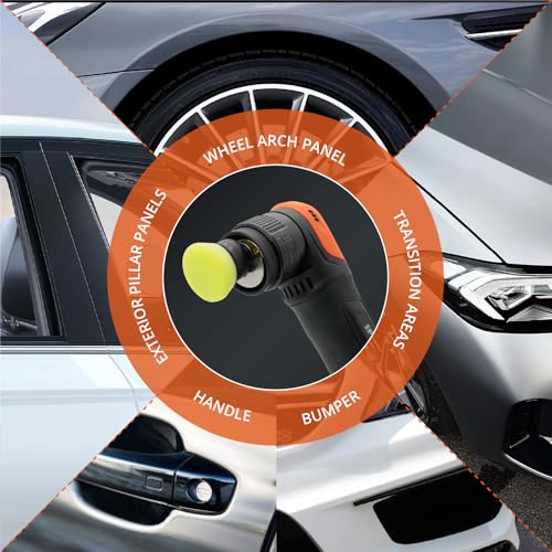 Image of SPTA Yellow T80 Mini High-Cut Foam Polishing Pad Sets, 5Pcs 1.3inch /32mm Sponge Polishing Buffing Pads, Car Foam Detail Polishing Pad Kit for Car Detail Polishing, Small Area Polishing -FPTSS1Y