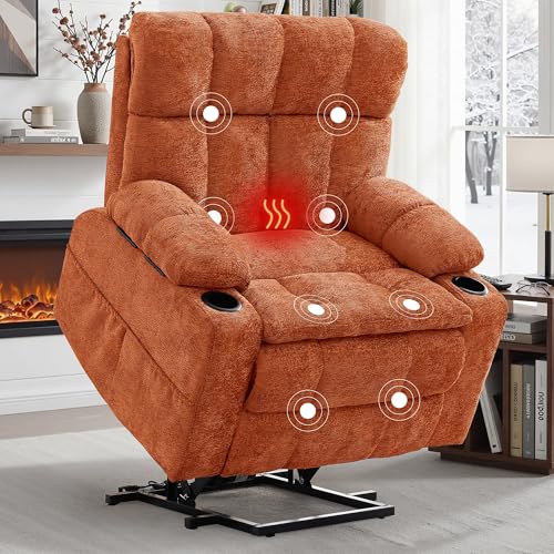 Image of Korser Oversized Dual Motor Power Lift Recliner for Elderly with Adjustable Headrest, Extra Wide Recliner Chairs with Massage and Heat, Electric Lift Chair with Storebox Cupholder, USB Ports, Type C
