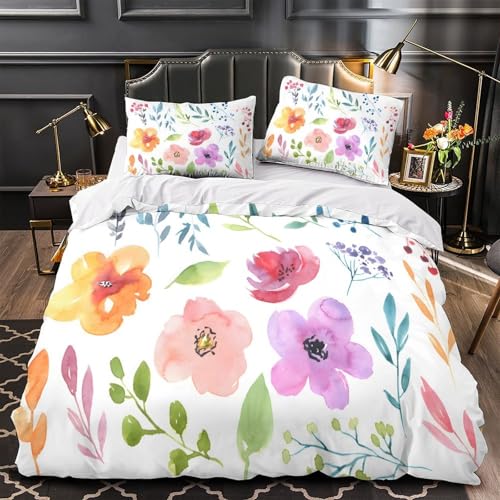 Parure de lit hypoallergique bleu-vert housse de couette double 200x200 ultra douce - 2